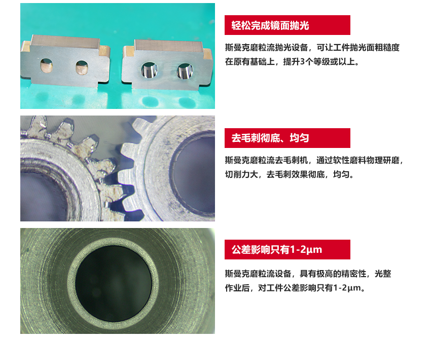 蘇州斯曼克磨粒流設(shè)備公司是流體拋光技術(shù)用于工業(yè)實踐的先行者,致力于為客戶解決<a href='http://www.ronaldchik.com' target='_blank'><u>內(nèi)孔拋光</u></a>、<a href='http://www.ronaldchik.com' target='_blank'><u>交叉孔去毛刺</u></a>、微孔拋光、<a href='http://www.ronaldchik.com' target='_blank'><u>內(nèi)孔去毛刺</u></a>、微孔去毛刺等各類復(fù)雜性拋光去毛刺難題,并提供系統(tǒng)化的<a href='http://www.ronaldchik.com' target='_blank'><u>流體拋光機</u></a>,<a href='http://www.ronaldchik.com' target='_blank'><u>內(nèi)孔拋光</u></a>機,涵蓋傳統(tǒng)AFM磨粒流拋光機,高速磨粒流<a href='http://www.ronaldchik.com' target='_blank'><u>去毛刺機</u></a>以及<a href='http://www.ronaldchik.com' target='_blank'><u>微孔拋光機</u></a>.